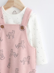Pink Leopard Baby Jersey Dungarees & Long Sleeve 100% Cotton Bodysuit Set (0mths-2yrs) - Image 7 of 13