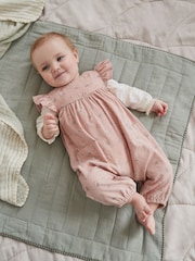 Pink Floral Baby Corduroy 100% Cotton Dungarees and Long Sleeve Bodysuit Set (0mths-2yrs) - Image 2 of 11