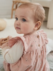Pink Floral Baby Corduroy 100% Cotton Dungarees and Long Sleeve Bodysuit Set (0mths-2yrs) - Image 3 of 11