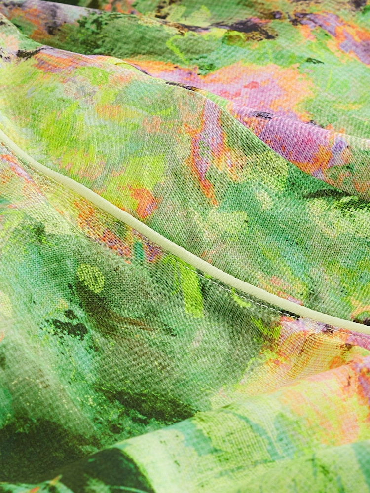 Lime Green Floral Lightweight Robe - Image 8 of 8