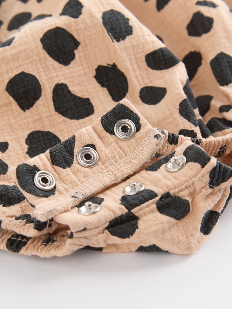 Tan Brown Leopard Print Baby Bloomer Romper with Tights Set (0mths-3yrs) - Image 13 of 14