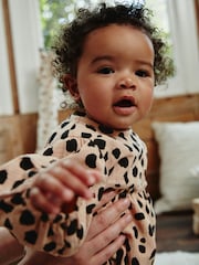 Tan Brown Leopard Print Baby Bloomer Romper with Tights Set (0mths-3yrs) - Image 5 of 14