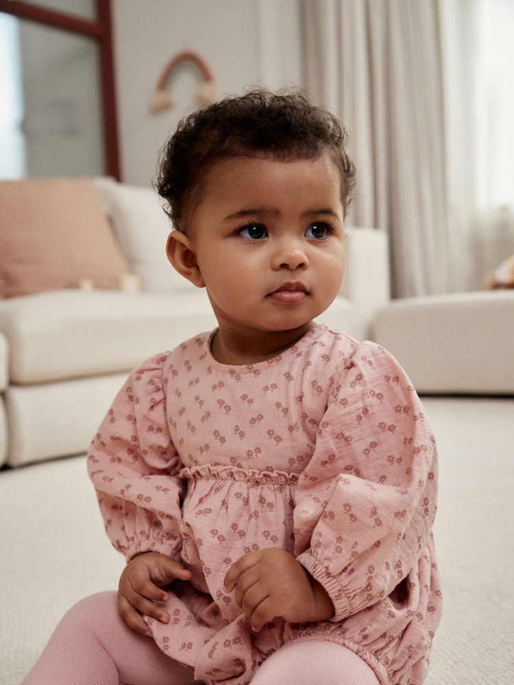 Pink Ditsy Floral Baby Bloomer Romper (0mths-3yrs) - Image 1 of 11