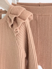 Mink Brown Knitted Baby Jumper & Leggings Set (0mths-3yrs) - Image 8 of 13