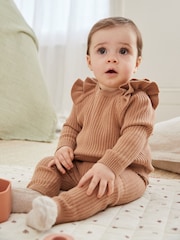 Mink Brown Knitted Baby Jumper & Leggings Set (0mths-3yrs) - Image 1 of 13
