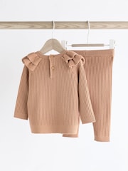 Mink Brown Knitted Baby Jumper & Leggings Set (0mths-3yrs) - Image 5 of 13