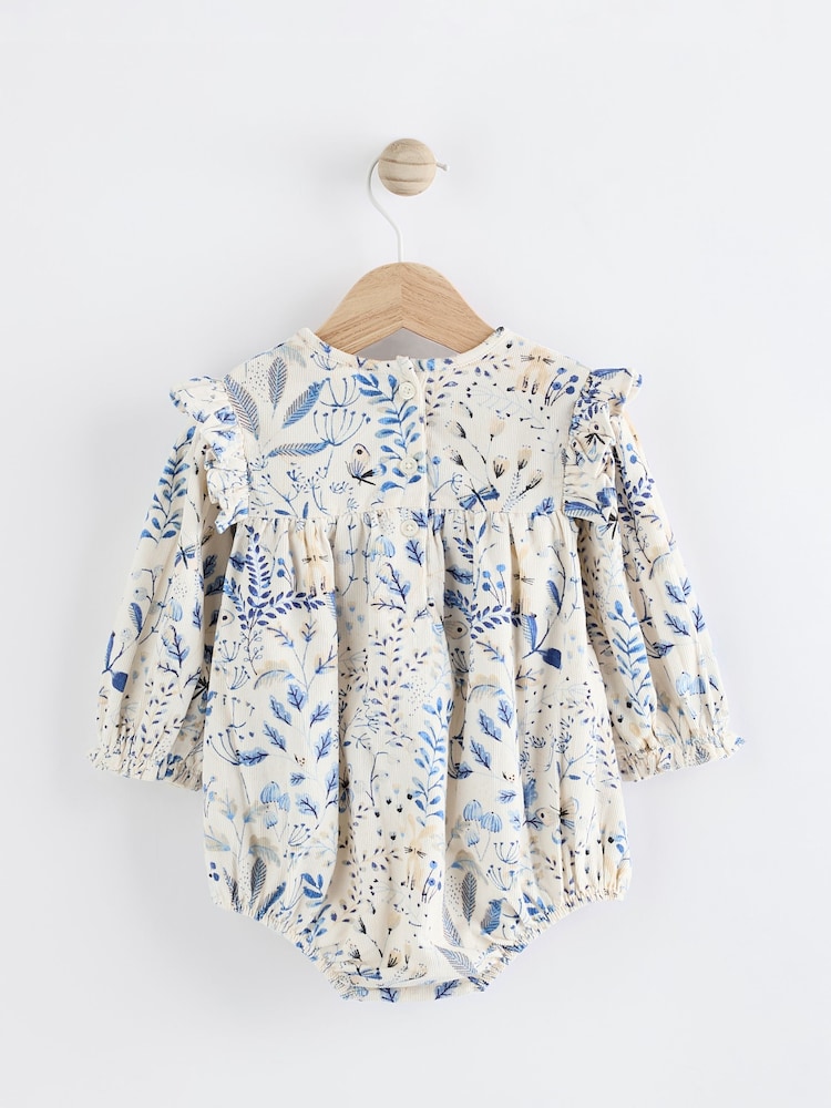 Blue Floral Baby Bloomer 100% Cotton Romper with Tights Set (0mths-3yrs) - Image 2 of 9