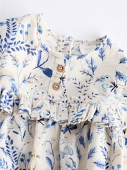 Blue Floral Baby Bloomer 100% Cotton Romper with Tights Set (0mths-3yrs) - Image 5 of 9