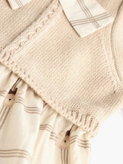 Beige/Cream Bear Print Baby 100% Cotton Bloomer Romper With Tights (0mths-2yrs) - Image 11 of 11