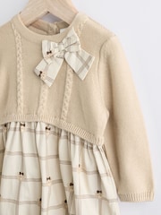 Beige/Cream Bear Print Baby 100% Cotton Bloomer Romper With Tights (0mths-2yrs) - Image 7 of 11