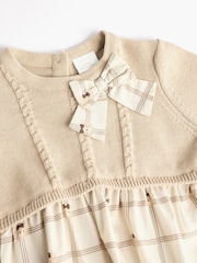Beige/Cream Bear Print Baby 100% Cotton Bloomer Romper With Tights (0mths-2yrs) - Image 8 of 11