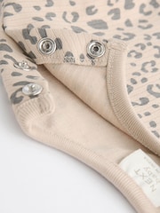 Tan Brown Leopard Print Baby Jersey Dress With Tights (0mths-2yrs) - Image 8 of 11