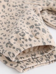 Tan Brown Leopard Print Baby Jersey Dress With Tights (0mths-2yrs) - Image 9 of 11