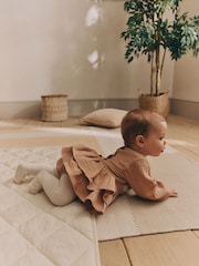 Beige Baby Bloomer 100% Cotton Romper with Tights Set (0mths-3yrs) - Image 4 of 12