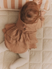 Beige Baby Bloomer 100% Cotton Romper with Tights Set (0mths-3yrs) - Image 5 of 12