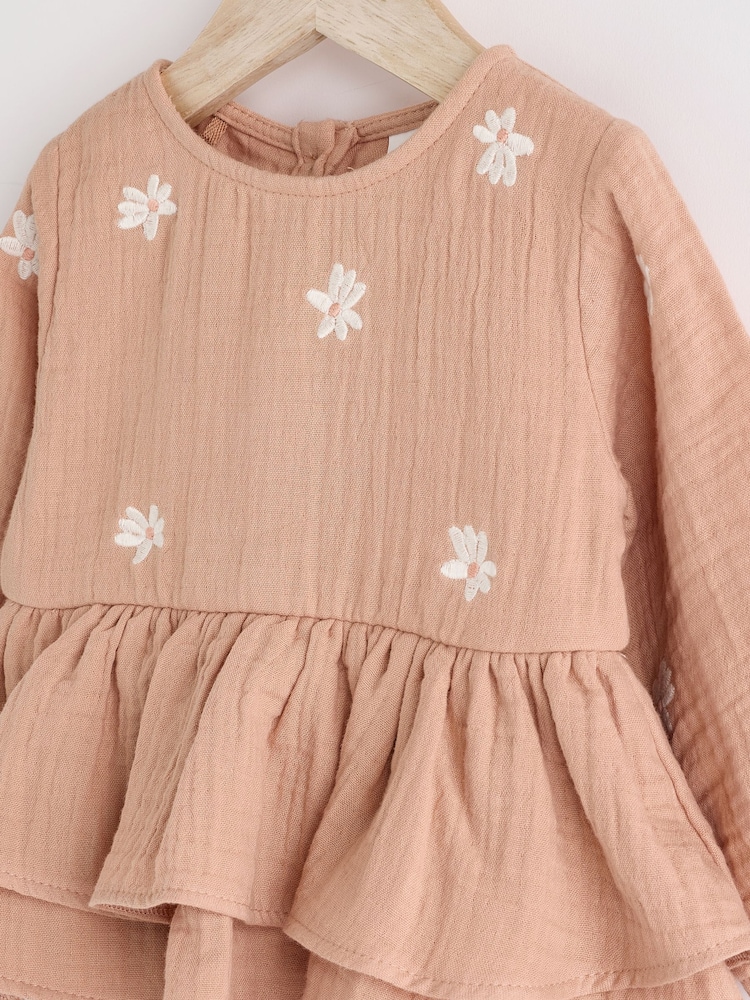 Beige Baby Bloomer 100% Cotton Romper with Tights Set (0mths-3yrs) - Image 9 of 12