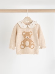 Cream Bear Baby Knitted 100% Cotton Jumper And Legging Set (0mths-3yrs) - Image 3 of 11
