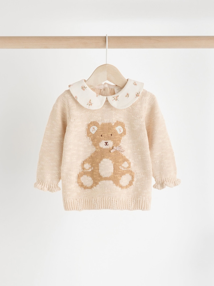 Cream Bear Baby Knitted 100% Cotton Jumper And Legging Set (0mths-3yrs) - Image 3 of 11