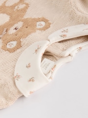 Cream Bear Baby Knitted 100% Cotton Jumper And Legging Set (0mths-3yrs) - Image 9 of 11