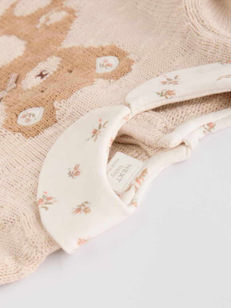 Cream Bear Baby Knitted 100% Cotton Jumper And Legging Set (0mths-3yrs) - Image 9 of 11