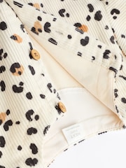 Cream/ Tan Brown Leopard Print Baby Corduroy Romper (0mths-2yrs) - Image 5 of 7