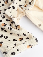 Cream/ Tan Brown Leopard Print Baby Corduroy Romper (0mths-2yrs) - Image 7 of 7