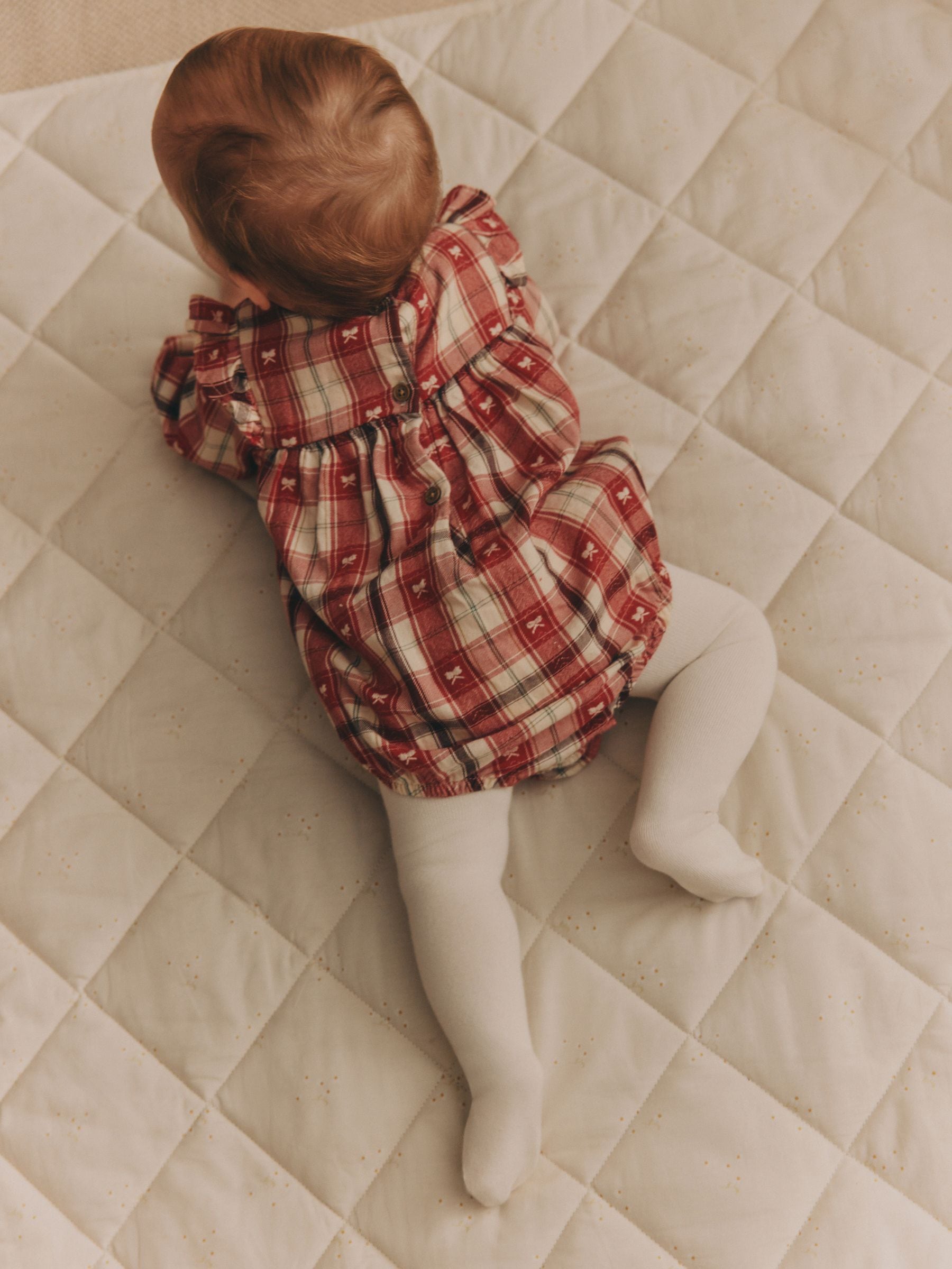Buy Red Check Baby Bloomer 100% Cotton Romper with Tights Set (0mths-3yrs)  from Next Luxembourg