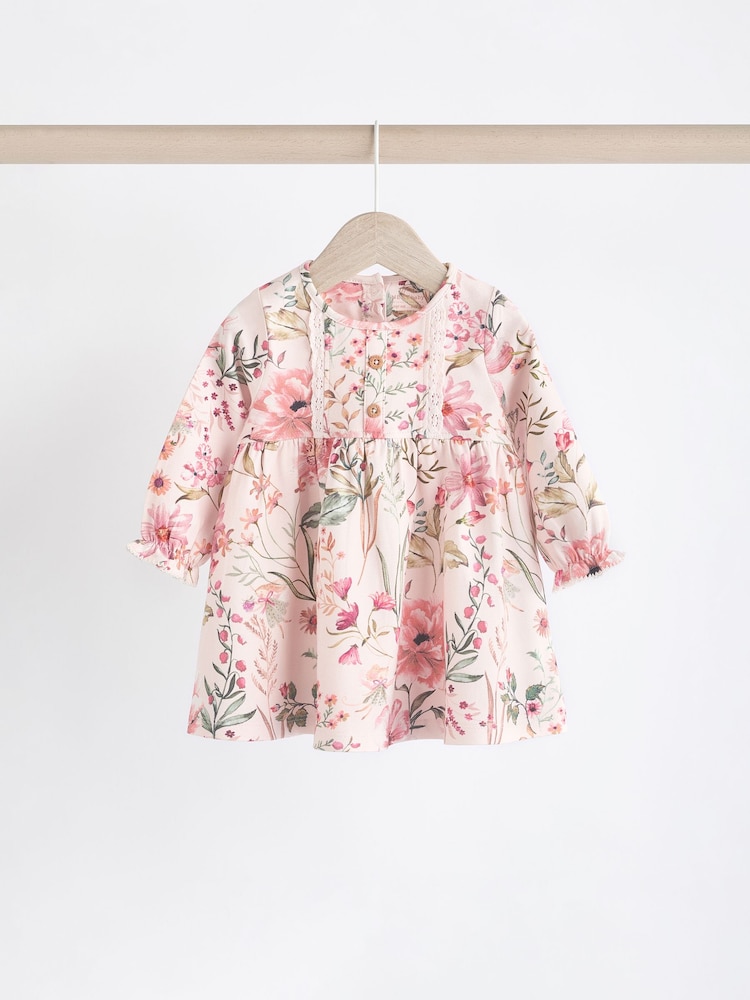 Pink Floral/ Fairy Baby 100% Cotton Jersey Dresses 2 Pack (0mths-2yrs) - Image 4 of 8