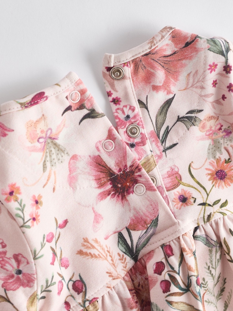Pink Floral/ Fairy Baby 100% Cotton Jersey Dresses 2 Pack (0mths-2yrs) - Image 7 of 8