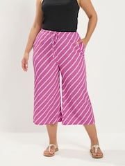 Yours Curve Pink Skinny Waist Culottes - Image 1 of 5