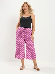 Yours Curve Pink Skinny Waist Culottes - Image 2 of 5