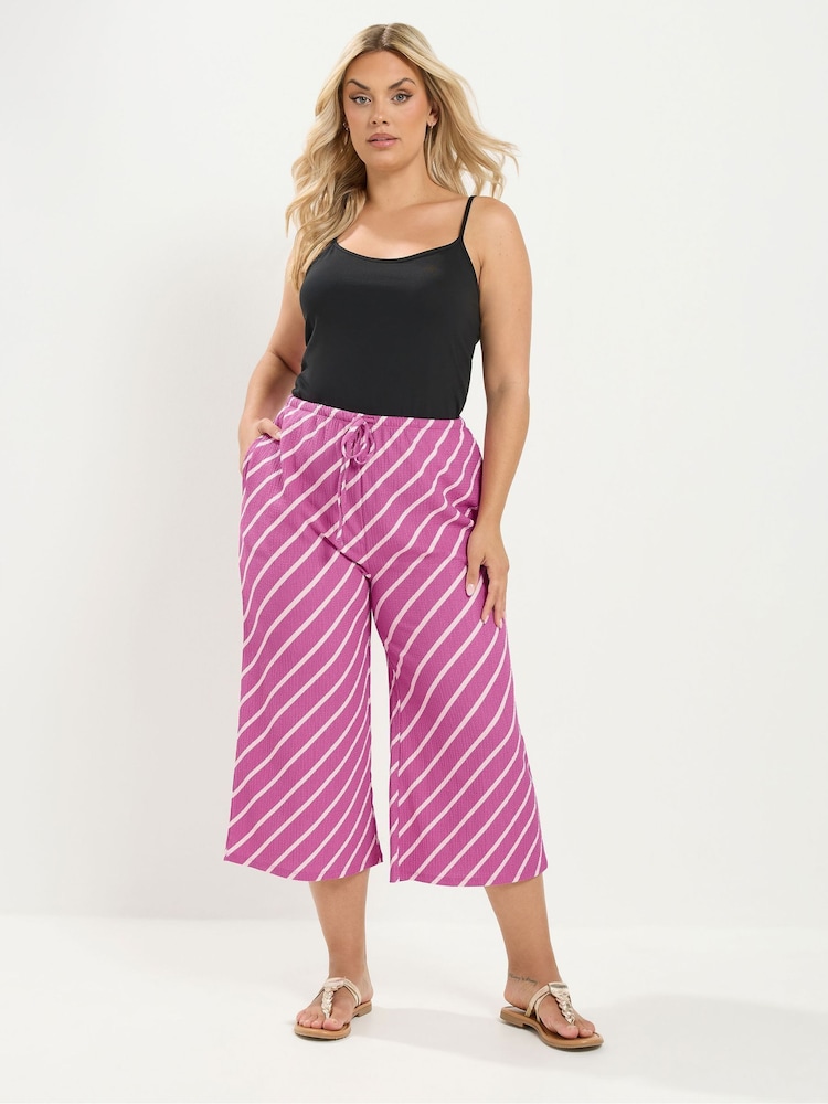 Yours Curve Pink Skinny Waist Culottes - Image 2 of 5