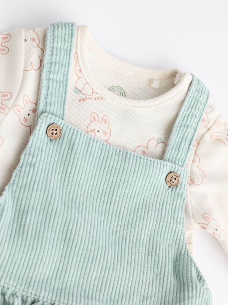 Mint Green Corduroy Baby Pinafore Dress (0mths-2yrs) - Image 11 of 11 Mint Green Corduroy Baby Pinafore Dress (0mths-2yrs) - Image 11 of 11