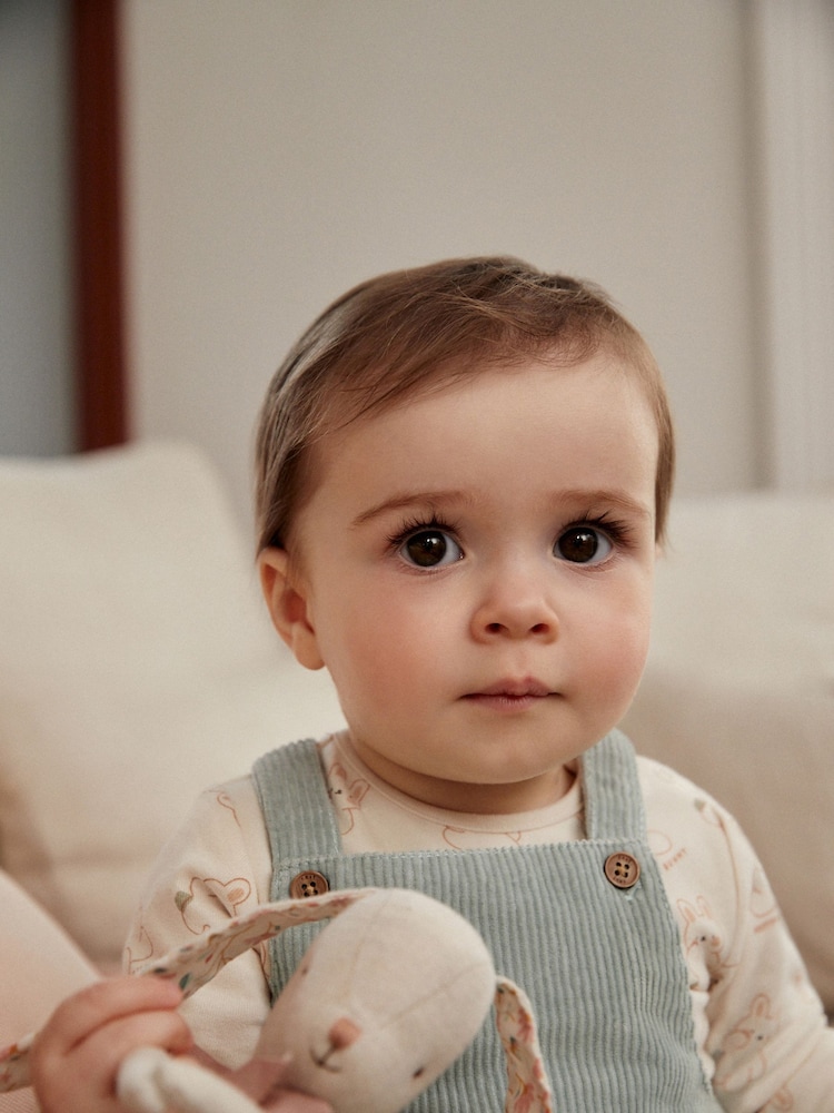 Mint Green Corduroy Baby Pinafore Dress (0mths-2yrs) - Image 2 of 11 Mint Green Corduroy Baby Pinafore Dress (0mths-2yrs) - Image 2 of 11