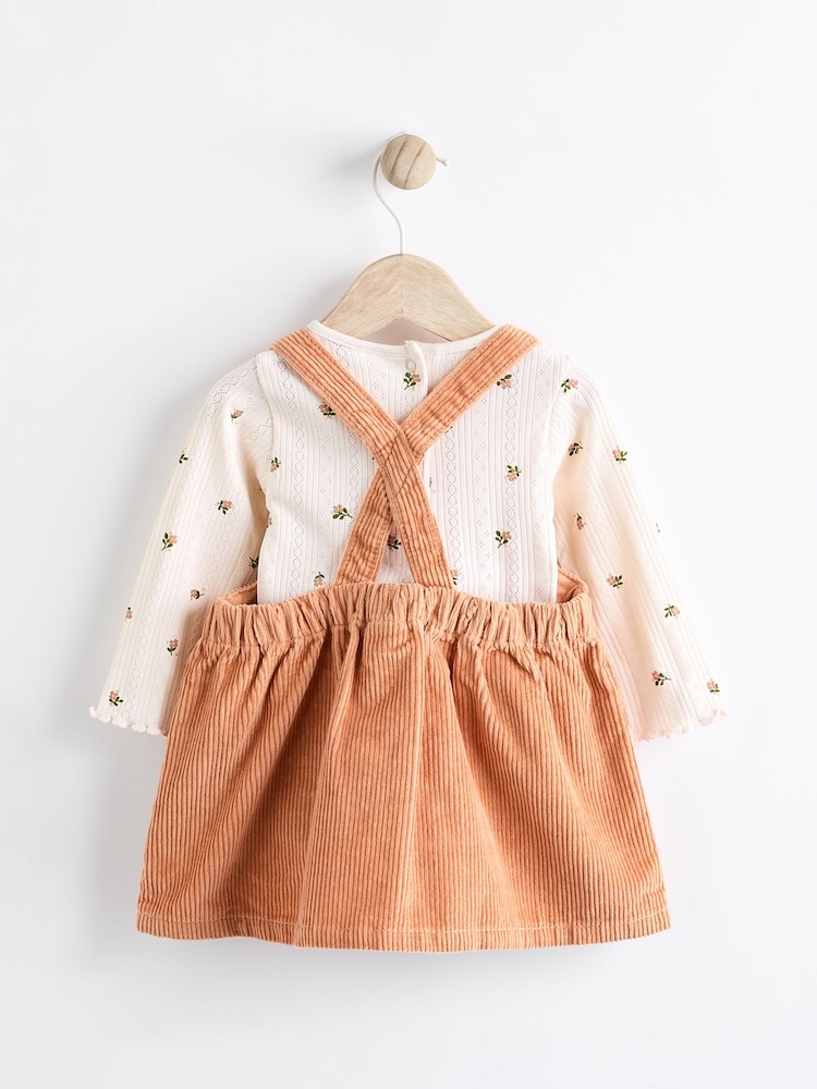 Tan Brown Corduroy Baby Pinafore Dress (0mths-2yrs) - Image 2 of 9 Tan Brown Corduroy Baby Pinafore Dress (0mths-2yrs) - Image 2 of 9