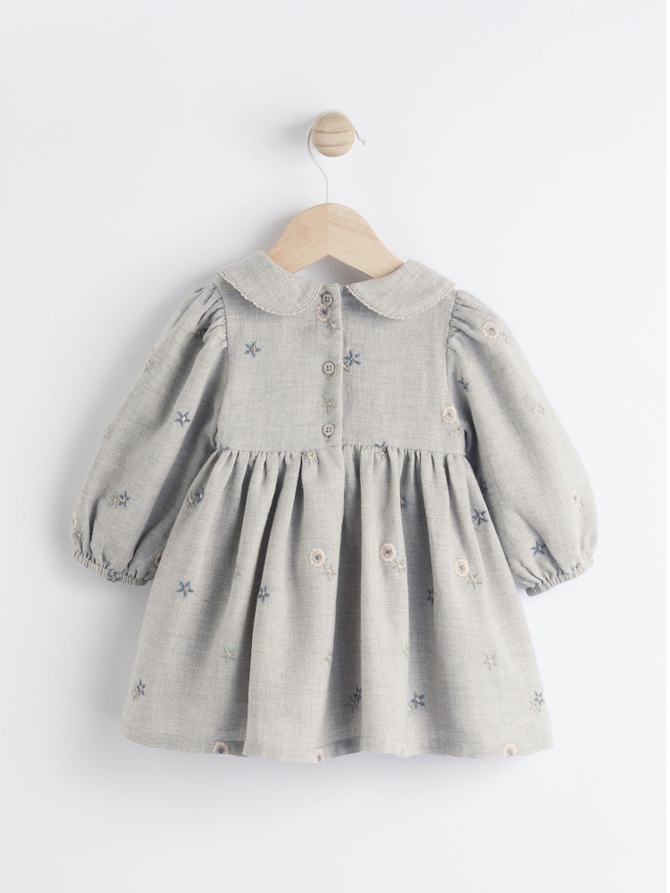 Grey Baby Embroidered Dress (0mths-2yrs) - Image 2 of 6