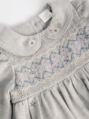 Grey Baby Embroidered Dress (0mths-2yrs) - Image 4 of 6