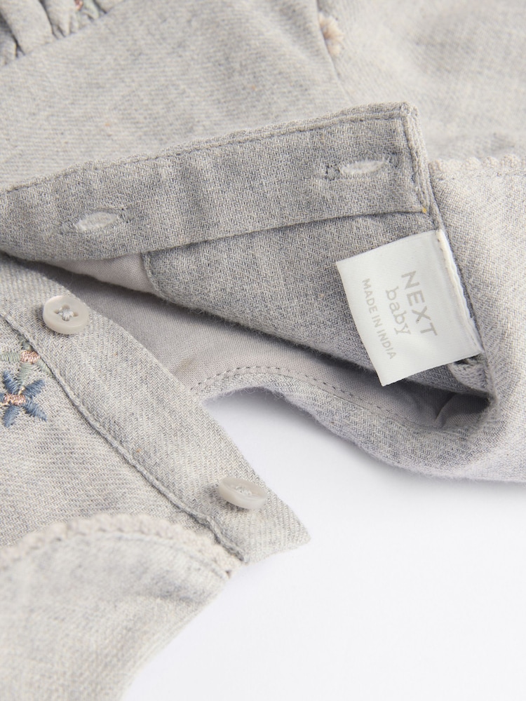 Grey Baby Embroidered Dress (0mths-2yrs) - Image 6 of 6