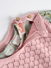Sage Green/Floral with Removeable Vest Woven Dress and Tights Set (0mths-2yrs) - Image 16 of 27