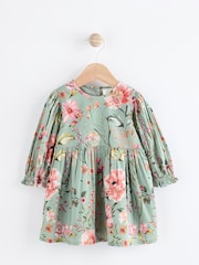 Sage Green/Floral with Removeable Vest Woven Dress and Tights Set (0mths-2yrs) - Image 8 of 27