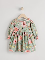 Sage Green/Floral with Removeable Vest Woven Dress and Tights Set (0mths-2yrs) - Image 9 of 27