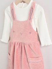 Pink Bunny Velour Baby Pinafore Dress With Tights (0mths-2yrs) - Image 10 of 11