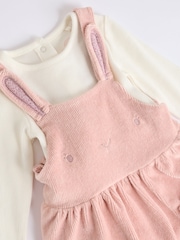 Pink Bunny Velour Baby Pinafore Dress With Tights (0mths-2yrs) - Image 8 of 11