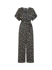 Yumi Black Dash Print Satin Jumpsuit - Image 5 of 5