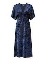 Blau - Yumi Kimono-Midikleid aus Samt - Bild 5 von 5