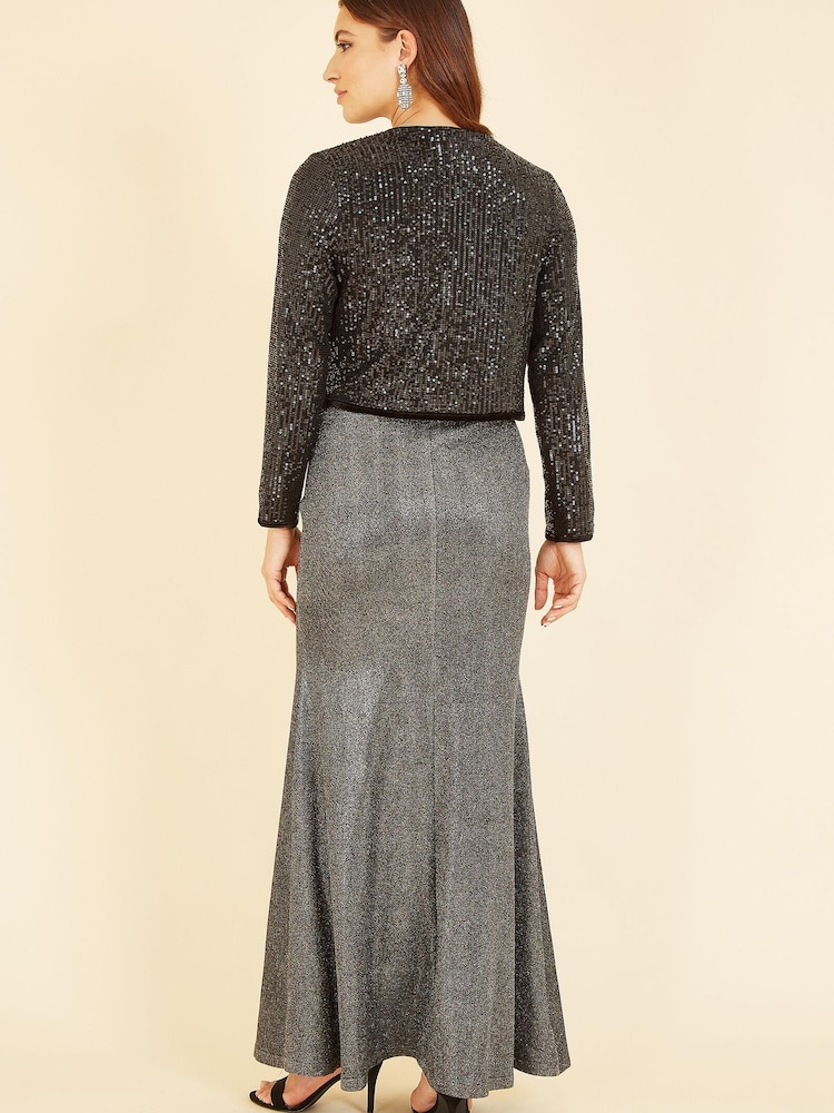 Yumi Black Sequin Bolero Cardigan - Image 2 of 5
