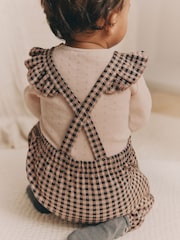 Pink Check Dungarees and Bodysuit Set (0mths-3yrs) - Image 3 of 13