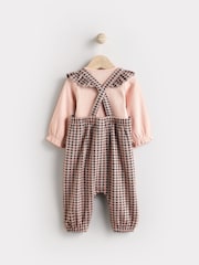 Pink Check Dungarees and Bodysuit Set (0mths-3yrs) - Image 6 of 13