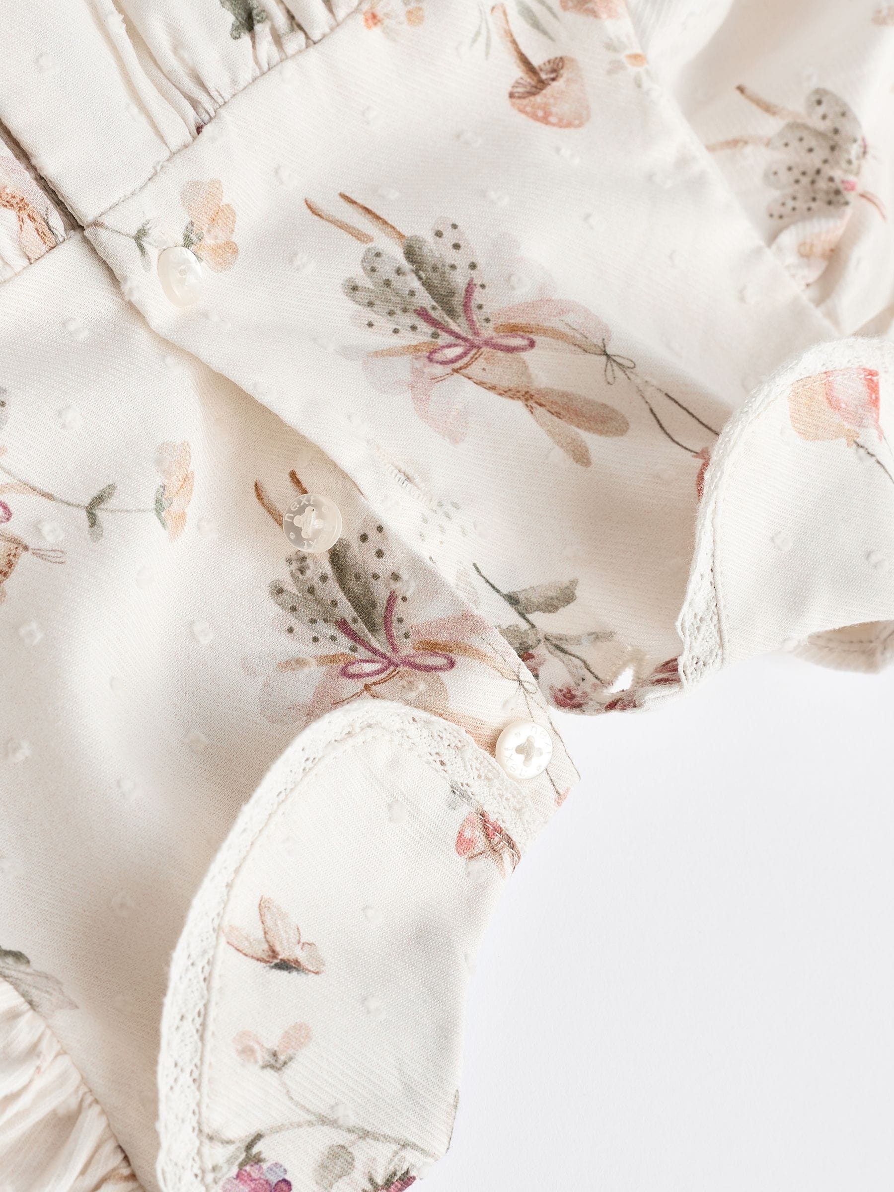 Buy White Floral/ Fairy Baby Woven Dress with Tights (0mths