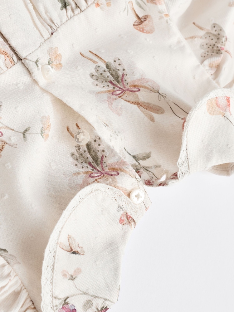 White Floral/ Fairy Baby Woven Dress with Tights (0mths-2yrs) - Image 12 of 15